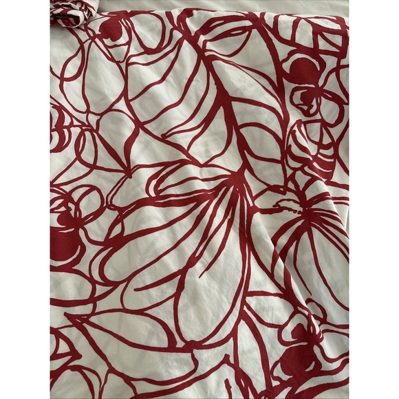 West Elm Red Orange Queen Size Botanical Print Bedding Duvet & 4 Shams Case Set - Picture 7 of 10